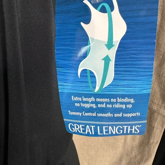 NWT Great Lengths Black One pc Swimsuit built in skirt Extra Length Plus size 22 - Picture 5 of 13